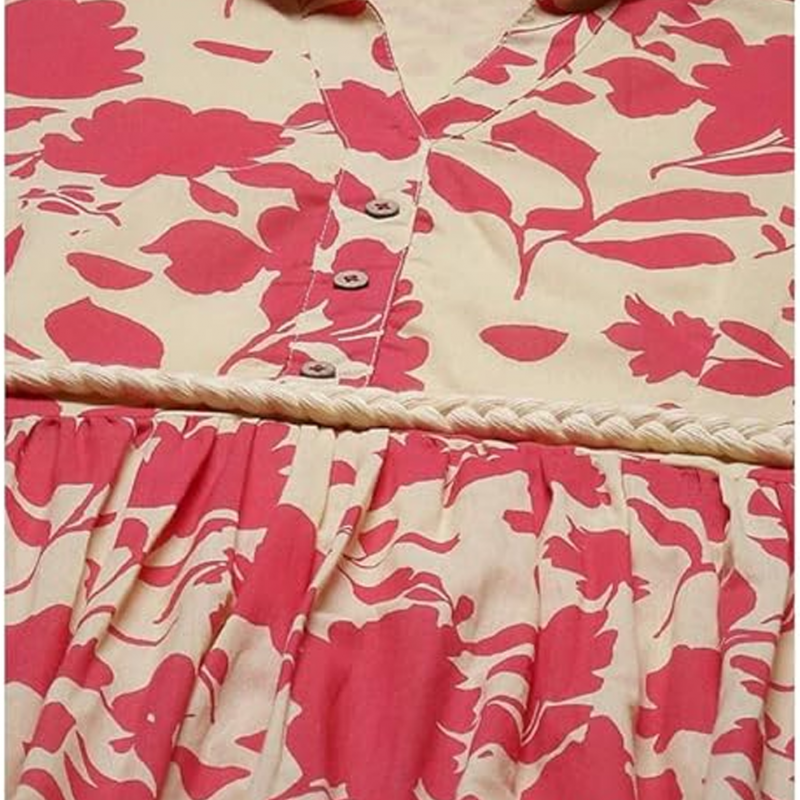 Women Cotton Tiered Printed Dress